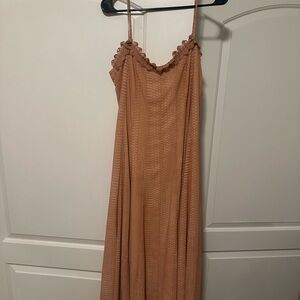 Elegant Tan Sleeveless Dress